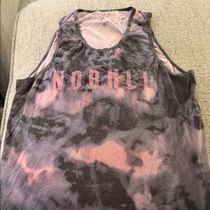 NOBULL men’s  Tie-Dye Muscle Tee - Pink and Black